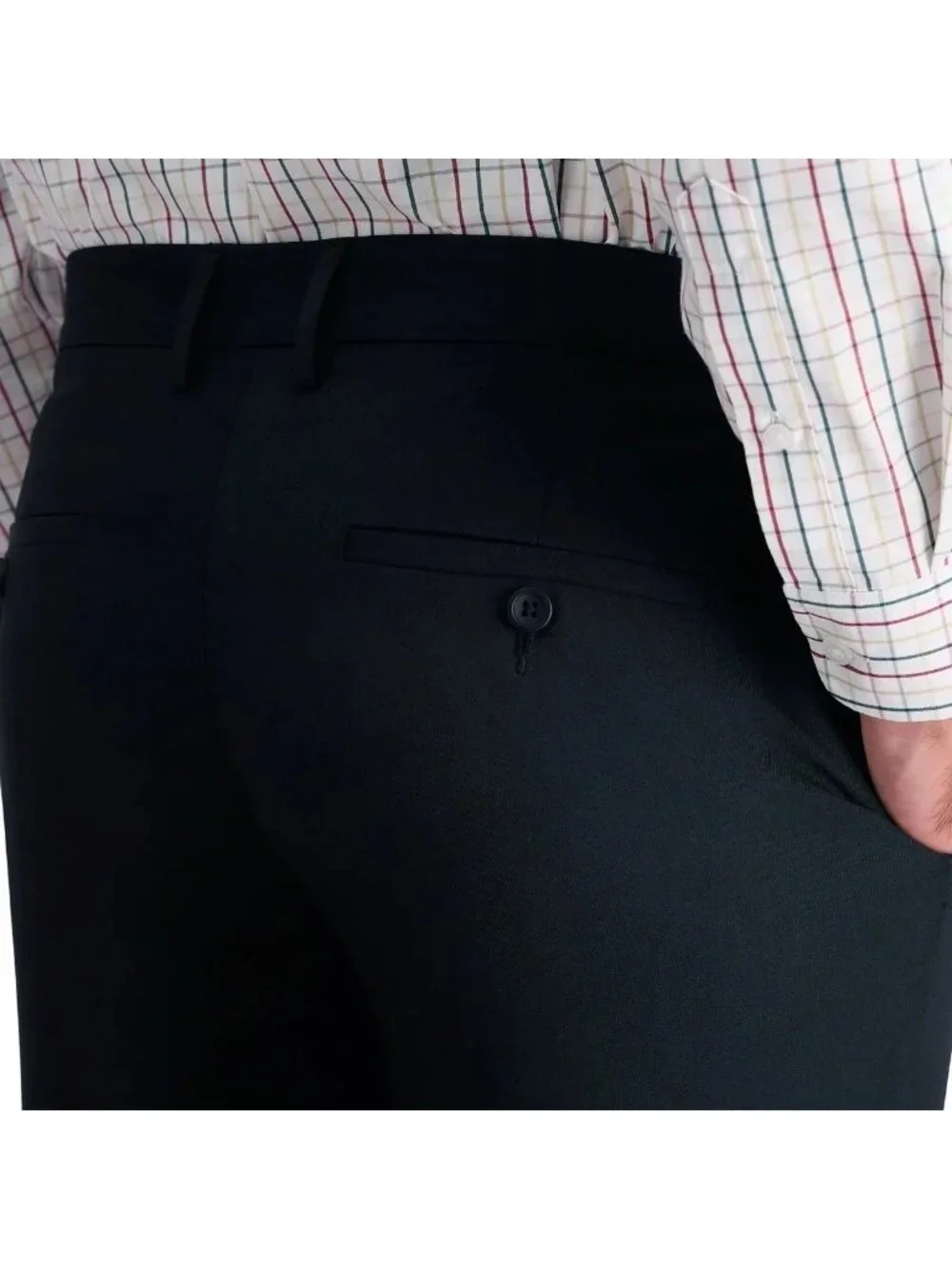 NWOT Haggar Men's 34x30 Black Dress Pants Straight Fit Polyester Blend